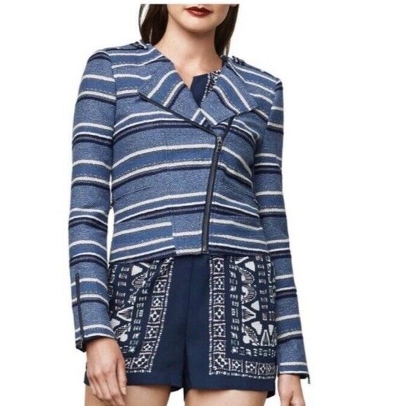 BCBGMAXAZRIA Jackets & Blazers - BCBGMaxazria Jacket Womens Size S Novak Tweed Moto (M14)